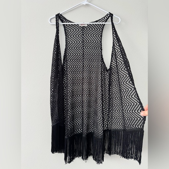 Arizona Jeans open fringe kimono Size M/L - Picture 5 of 6